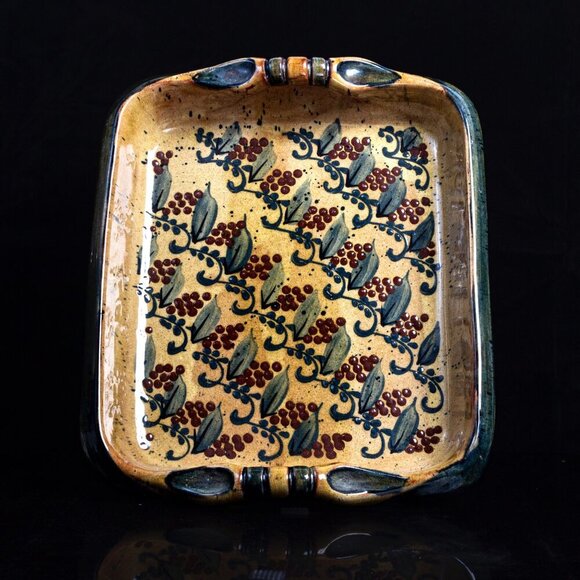 Terraghja Di Corti Other - FF Griffi Corsican Ceramic Tray - Signed Terraghja Di Corti Handcrafted Tray